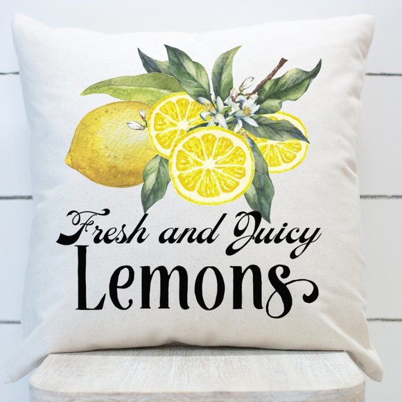 Lemons Pillow Covers, Set of 4, Indoor/Outdoor - Picture 4 of 6